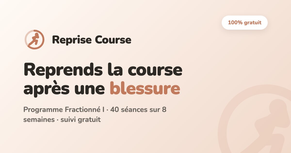 Programme Image Course Programme Fractionne I - 40 Seances sur 8 Semaines | Reprise Course
